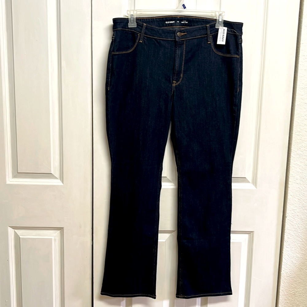 Old Navy Dark Blue 5 Pocket Mid Rise Boot Cut Jeans Size 16 NWT